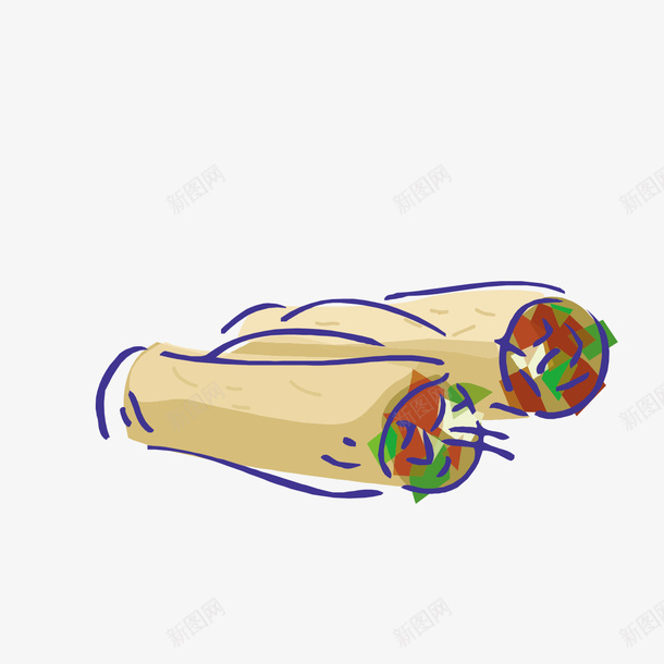 手绘卷饼图案png免抠素材_新图网 https://ixintu.com 卷饼 图案 手绘 手绘卷饼图案