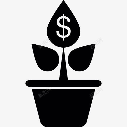 美元长在植物图标png_新图网 https://ixintu.com 叶 商务 植物 美元符号 货币 钱 钱字符号
