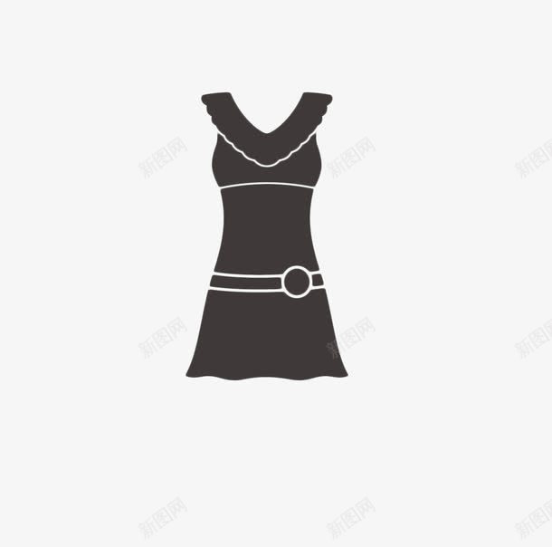 女士连体裙png免抠素材_新图网 https://ixintu.com 女士服装 女士连体裙 带领 束腰
