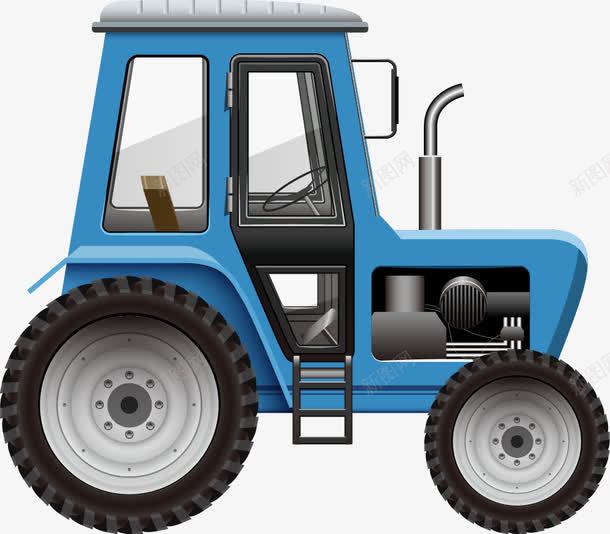 蓝色拖拉机png免抠素材_新图网 https://ixintu.com 拖拉机 柴油机 自走式动力机