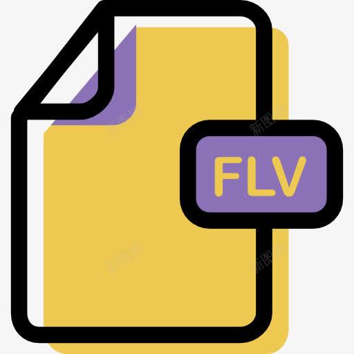 FLV图标png_新图网 https://ixintu.com FLV视频格式 多媒体文件 文件 档案