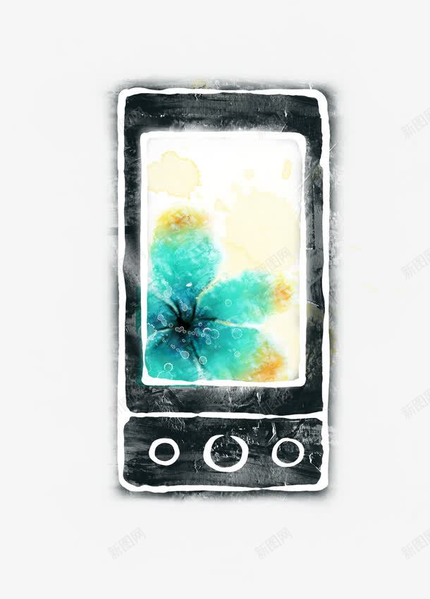 手机抽象水彩花朵png免抠素材_新图网 https://ixintu.com 手机 抽象 水彩 花朵 设计