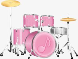 粉色架子鼓手绘粉色架子鼓高清图片