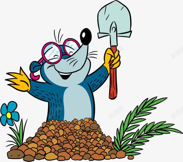 挖洞的地鼠png免抠素材_新图网 https://ixintu.com 动物插画 卡通动物 卡通动物漫画 地鼠 生物世界 陆地动物