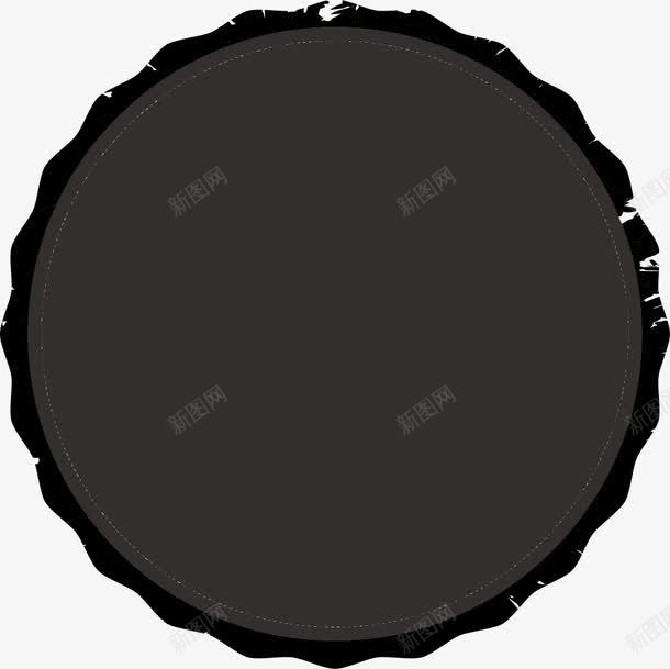 黑色的圆板png免抠素材_新图网 https://ixintu.com 卡通手绘 圆板 水彩画 装饰图案 黑色