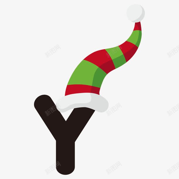 圣诞字母Ypng免抠素材_新图网 https://ixintu.com 3D字母 圣诞字母Y 圣诞帽创意字母 彩色字母 彩色立体字 立 立体字母 艺术字 艺术字母 黑色