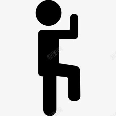 男人锻炼手臂和腿的图标图标