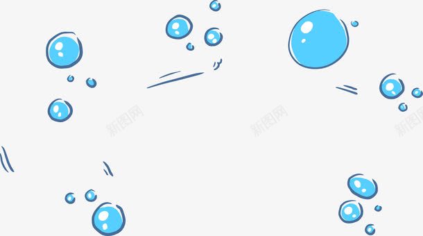蓝色卡通气泡png免抠素材_新图网 https://ixintu.com 卡通气泡 手绘气泡 气泡 氧气泡 氧气泡泡 泡泡 透明
