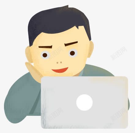 男孩玩电脑png免抠素材_新图网 https://ixintu.com 人物 人物插画 卡通人物 插画 玩电脑 笔记本