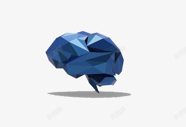 晶格化大脑png免抠素材_新图网 https://ixintu.com 创意 大脑矢量 晶格化 蓝色