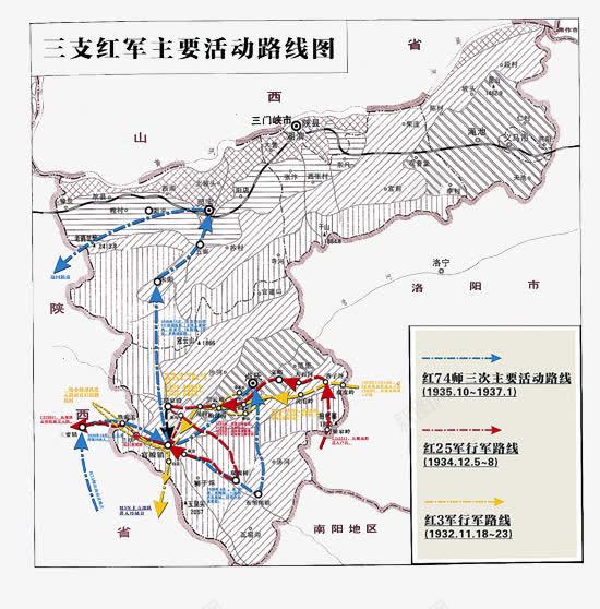 长征三支红军主要活动路线png免抠素材_新图网 https://ixintu.com 三支红军 地图 活动路线 长征