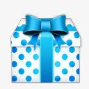斑点蓝色礼物礼盒图标图标