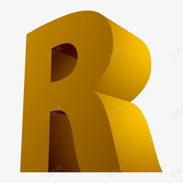3D英语字母Rpng免抠素材_新图网 https://ixintu.com 3D 3D英语字母R 字母R 立体 英语 黄色