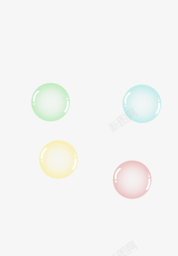 绿色气泡四色透明气泡高清图片