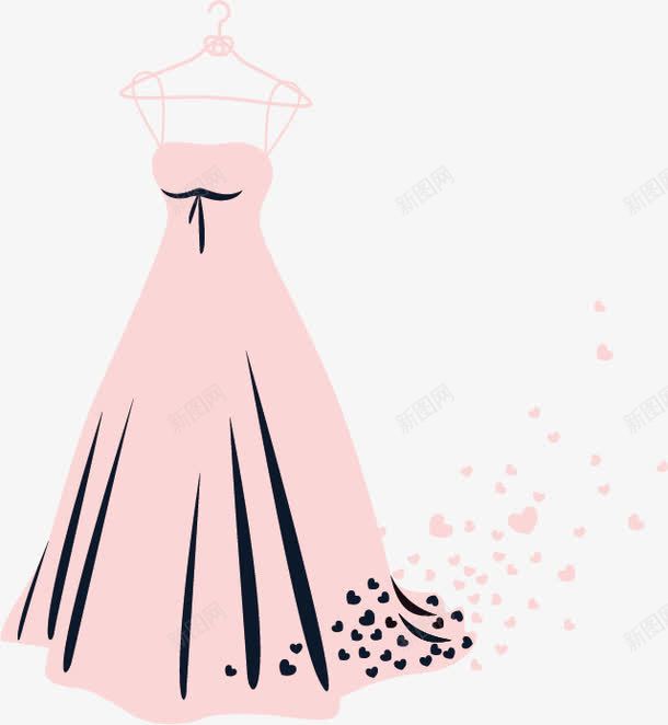 手绘粉色的婚纱礼服png免抠素材_新图网 https://ixintu.com 婚纱 手绘 礼服 粉色