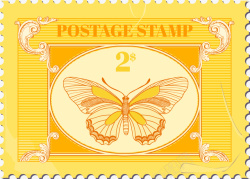 复古金色邮票素材