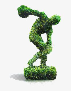绿色雕像绿色草人雕像高清图片