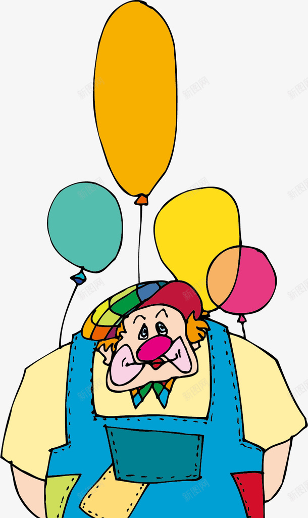 拿着彩色氢气球补丁小丑矢量图eps免抠素材_新图网 https://ixintu.com 小丑 彩色 氢气 补丁 矢量图