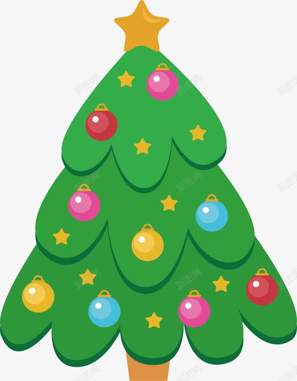 彩色小球圣诞树png免抠素材_新图网 https://ixintu.com 圣诞树 圣诞球 圣诞节 彩色圣诞球 矢量png 绿色圣诞树