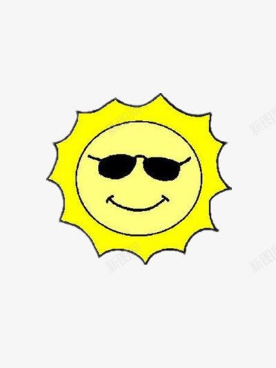 戴着墨镜的大太阳png免抠素材_新图网 https://ixintu.com 卡通 墨镜 夏天 炎热