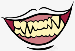 人类牙齿密集牙齿卡通嘴巴高清图片