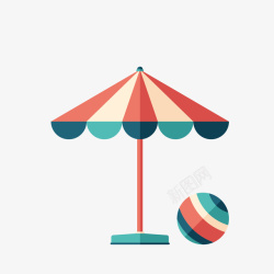 日光伞卡通可爱沙滩日光伞矢量图高清图片