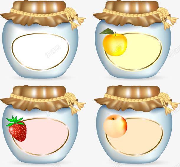 手绘罐子png免抠素材_新图网 https://ixintu.com 手绘 果酱 罐子