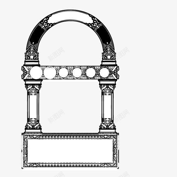 手绘欧式建筑矢量图ai免抠素材_新图网 https://ixintu.com 建筑 欧式 黑白 矢量图