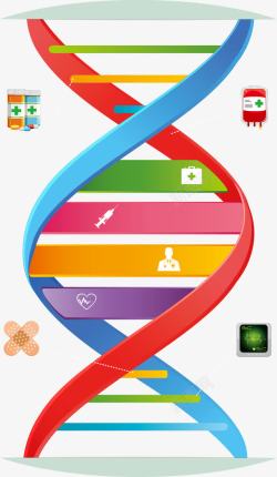 彩色基因分子矢量图素材