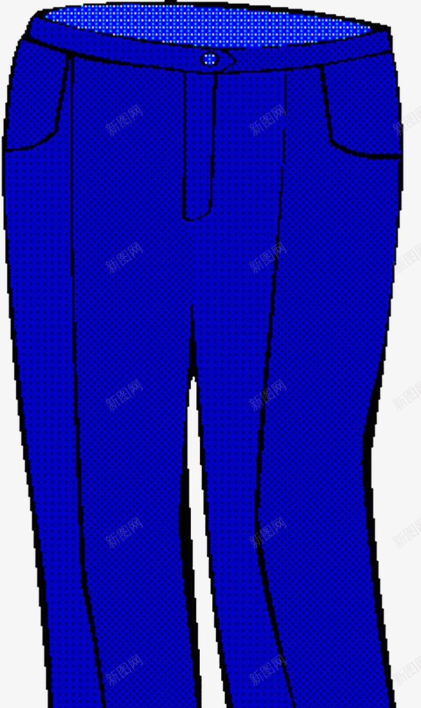 蓝色裤子png免抠素材_新图网 https://ixintu.com 一条 卡通 图案 手绘 简图 蓝色 衣服 裤子