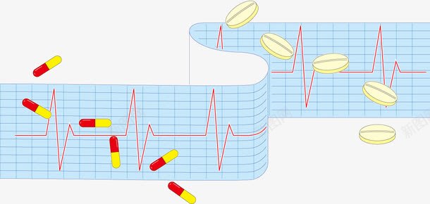 心电图药物矢量图ai免抠素材_新图网 https://ixintu.com 心电图 胶囊 药品 药物 矢量图