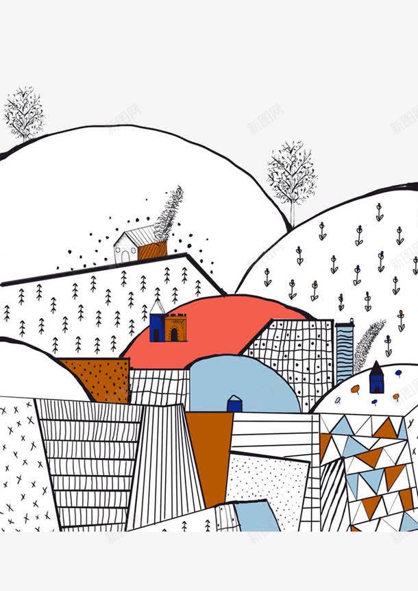 彩色绘画房屋png免抠素材_新图网 https://ixintu.com 乡村 可爱的 彩色 房屋 手绘的 现代 简单
