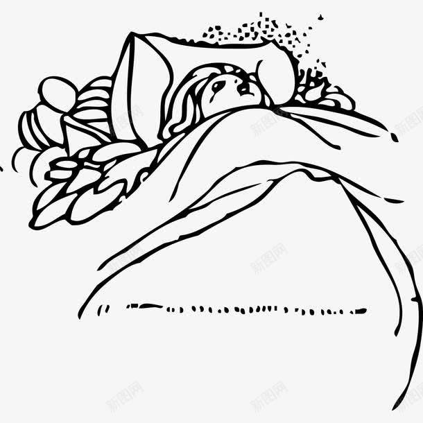 手绘睡觉的人png免抠素材_新图网 https://ixintu.com 床上 手绘 睡眠 睡觉的人 矢量素材