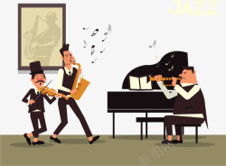 演奏爵士乐音乐厅演奏乐器的人矢量图高清图片