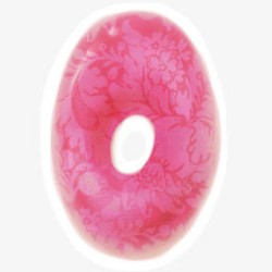 粉色花纹甜甜圈快餐素材