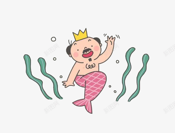 卡通美人鱼png免抠素材_新图网 https://ixintu.com 卡通手绘 可爱 平面 美人鱼