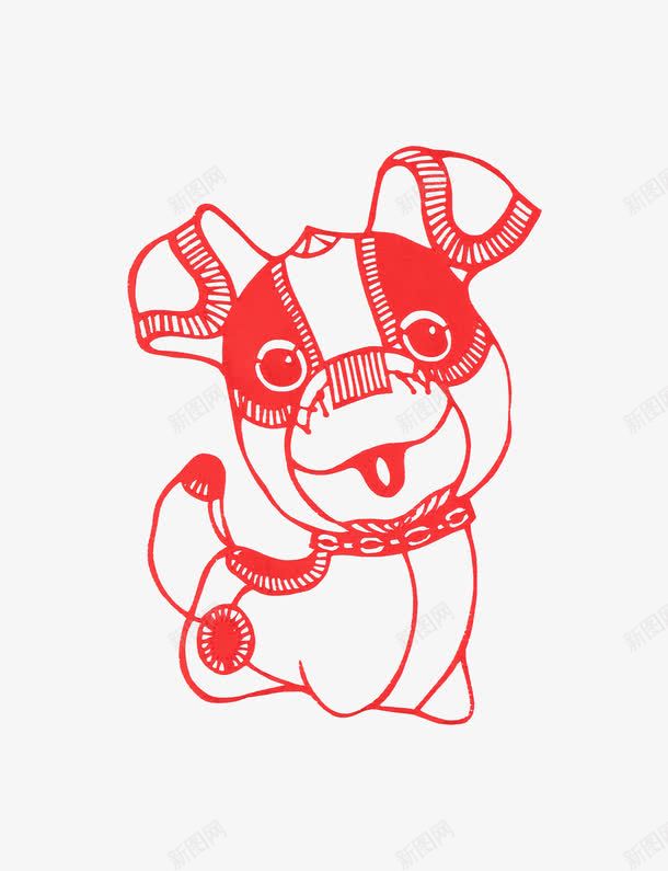 卡通可爱的小狗图png免抠素材_新图网 https://ixintu.com 可爱的 呆萌的 喜庆的 插图 狗年 红色的