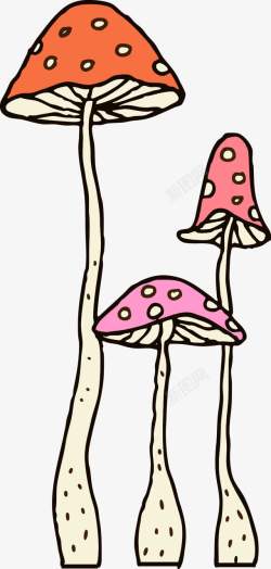 彩色蘑菇卡通可爱素材