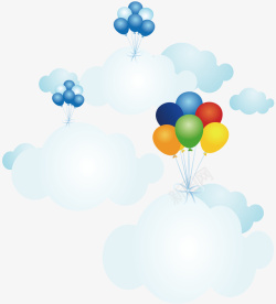 卡通云朵气球矢量图素材