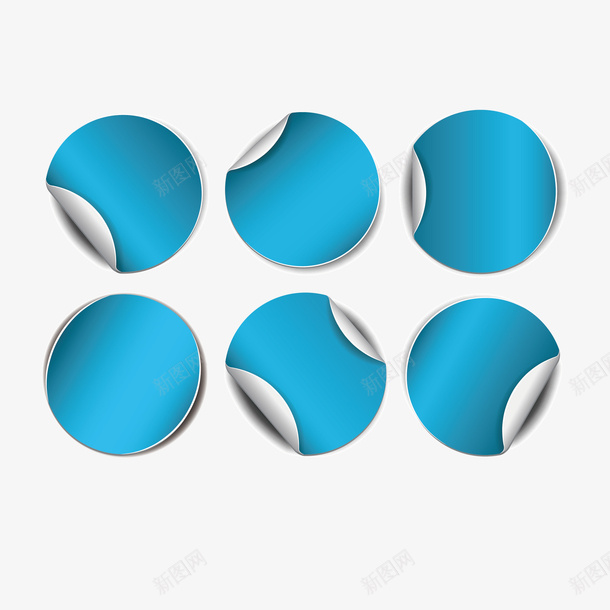 蓝色圆形贴纸png免抠素材_新图网 https://ixintu.com 圆形 矢量素材 蓝色 贴纸