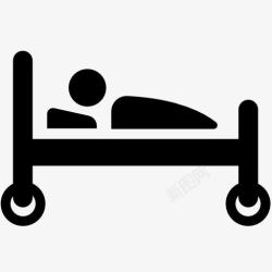 病床上的患者躺在病床上的病人图标高清图片