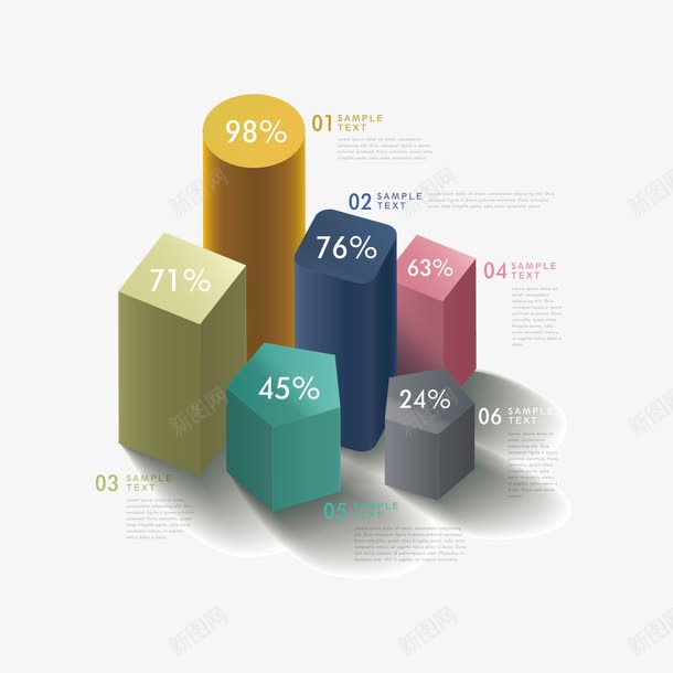 彩色数据图png免抠素材_新图网 https://ixintu.com 信息图 分析图 数据图