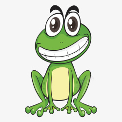呲牙笑的卡通小青蛙素材