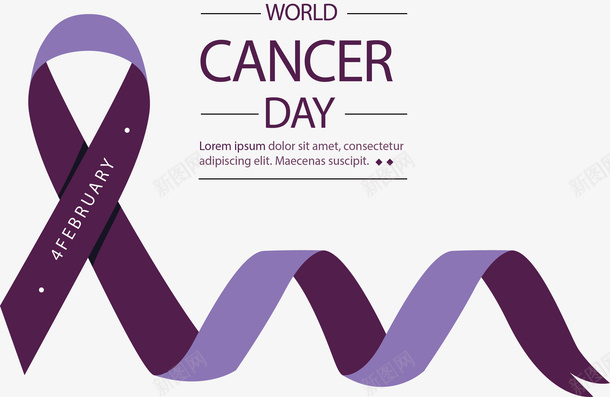 飘逸的紫色癌症日丝带矢量图ai免抠素材_新图网 https://ixintu.com 世界癌症日 丝带 癌症日 癌症日丝带 矢量png 紫色丝带 矢量图