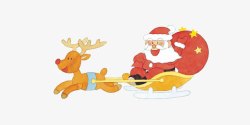 圣诞爷爷驾驶鹿圣诞老爷爷与鹿高清图片