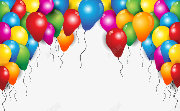 卡通彩色气球边框纹理png免抠素材_新图网 https://ixintu.com 免抠PNG 卡通 多彩气球 彩色气球 边框纹理