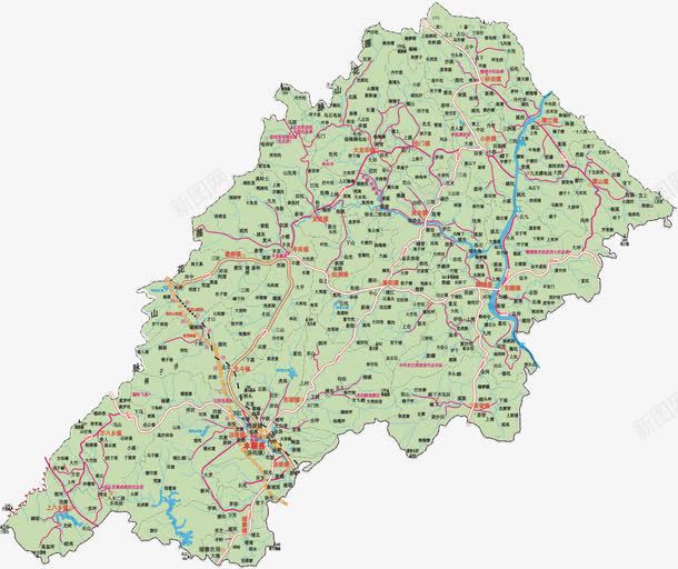 广东省梅州地图png免抠素材_新图网 https://ixintu.com 地图 广东地图 广东省 省市