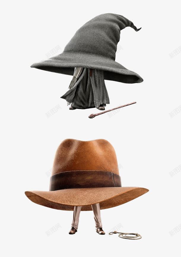 帽子png免抠素材_新图网 https://ixintu.com 帽子创意设计 海报创意设计 海盗帽创意设计 灰色 绅士帽创意设计 褐色