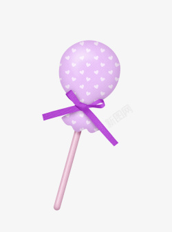 紫色卡通棒棒糖装饰图案素材