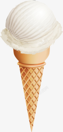 白色立体美味冰淇淋素材